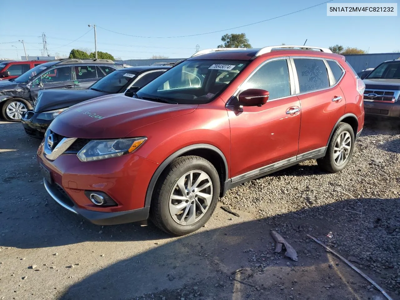 2015 Nissan Rogue S VIN: 5N1AT2MV4FC821232 Lot: 78845074