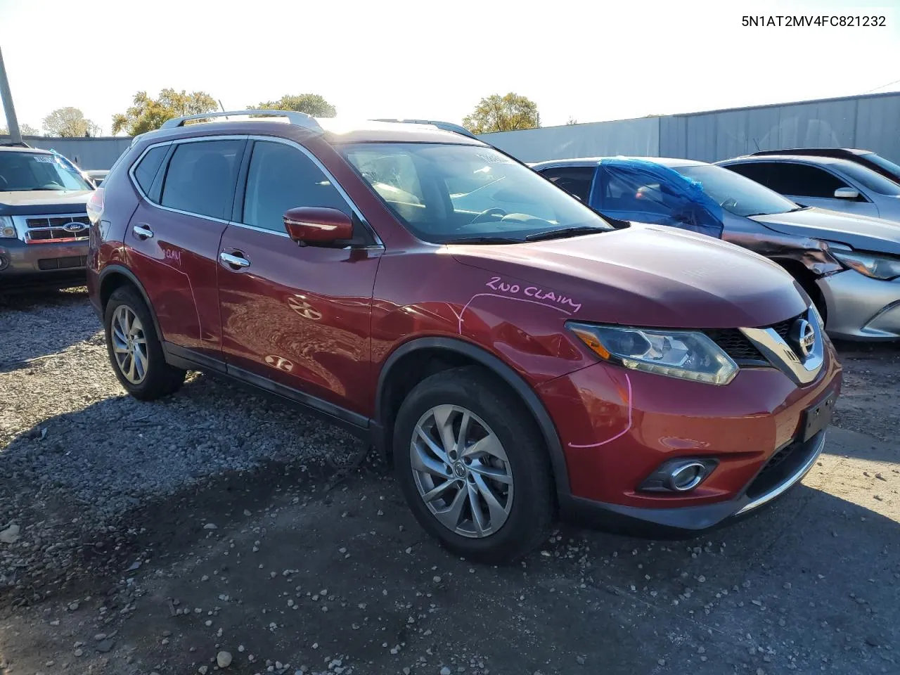 2015 Nissan Rogue S VIN: 5N1AT2MV4FC821232 Lot: 78845074