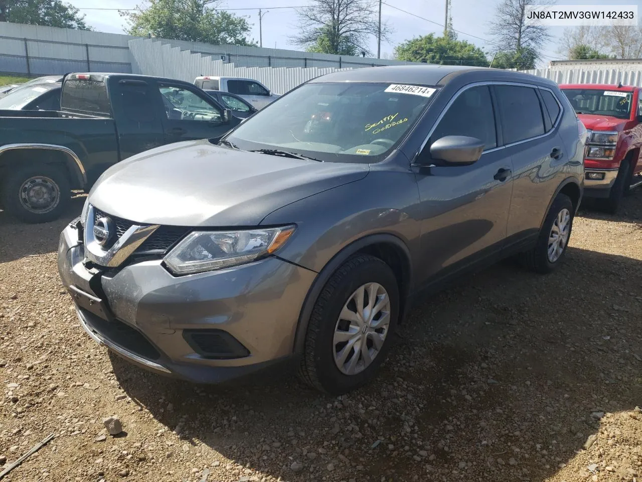 2016 Nissan Rogue S VIN: JN8AT2MV3GW142433 Lot: 46846214