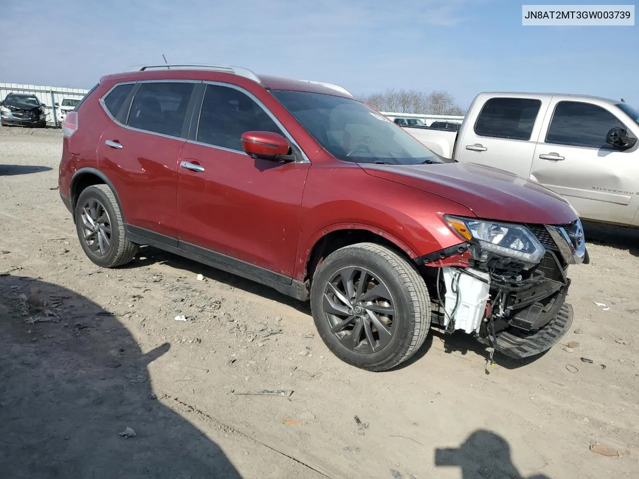 2016 Nissan Rogue S VIN: JN8AT2MT3GW003739 Lot: 47184264