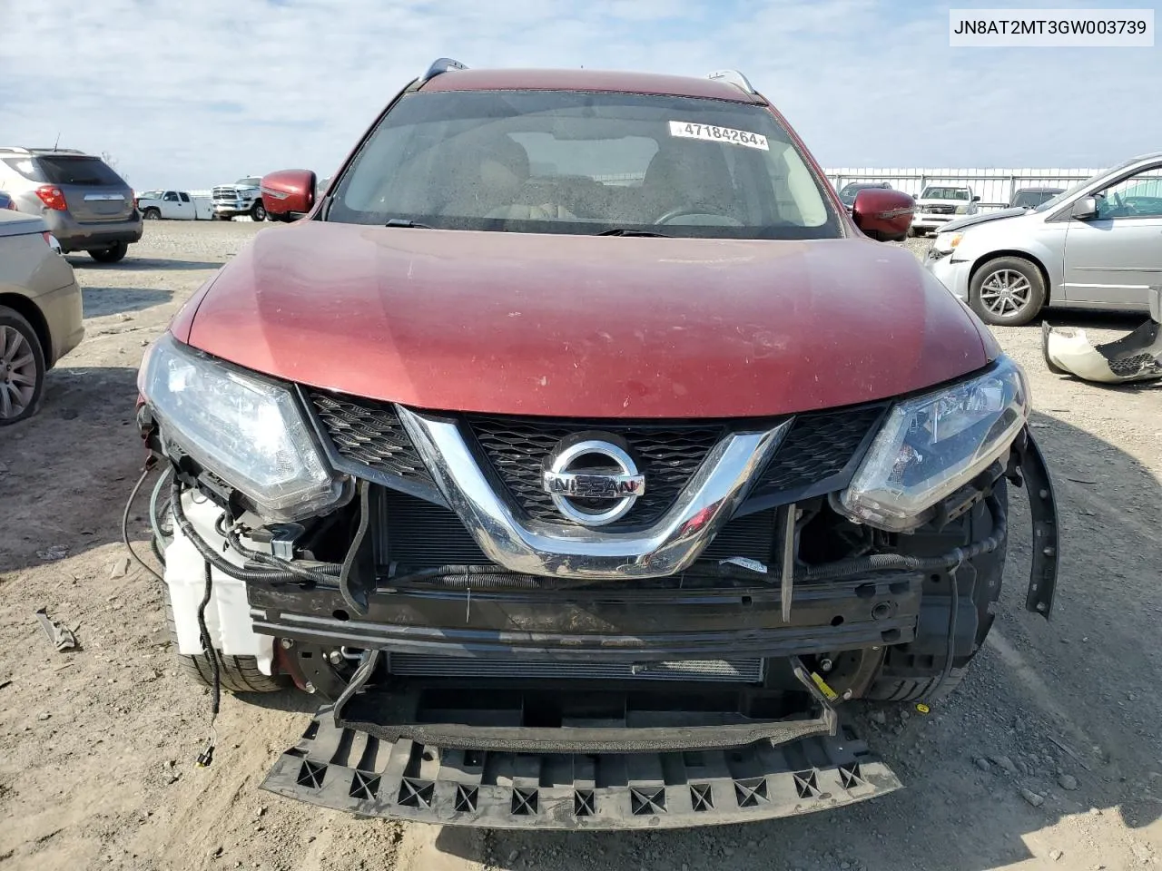 2016 Nissan Rogue S VIN: JN8AT2MT3GW003739 Lot: 47184264