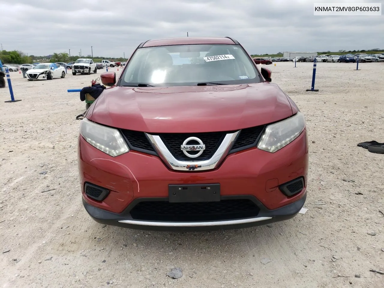 2016 Nissan Rogue S VIN: KNMAT2MV8GP603633 Lot: 47502114