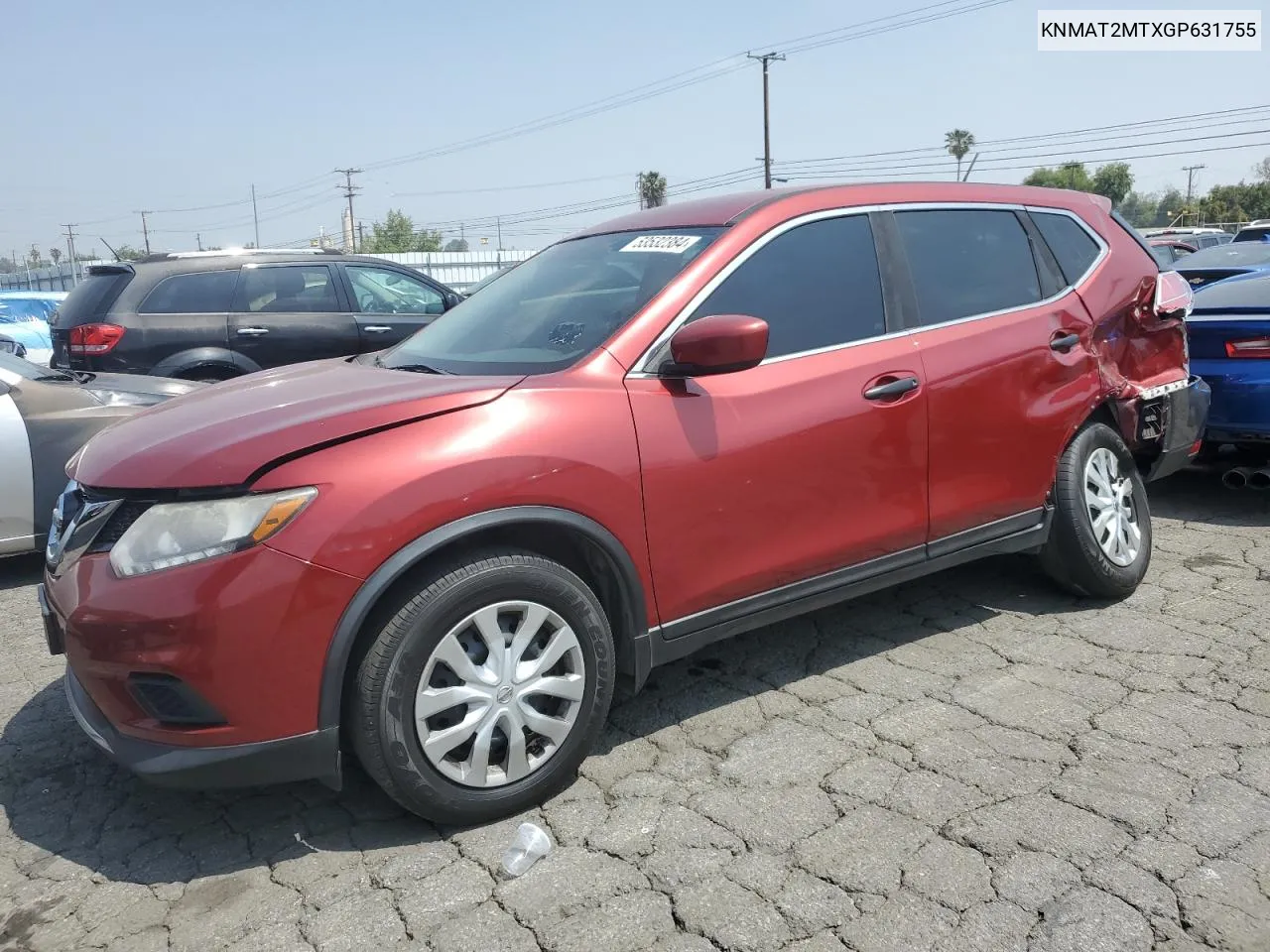 2016 Nissan Rogue S VIN: KNMAT2MTXGP631755 Lot: 53532384