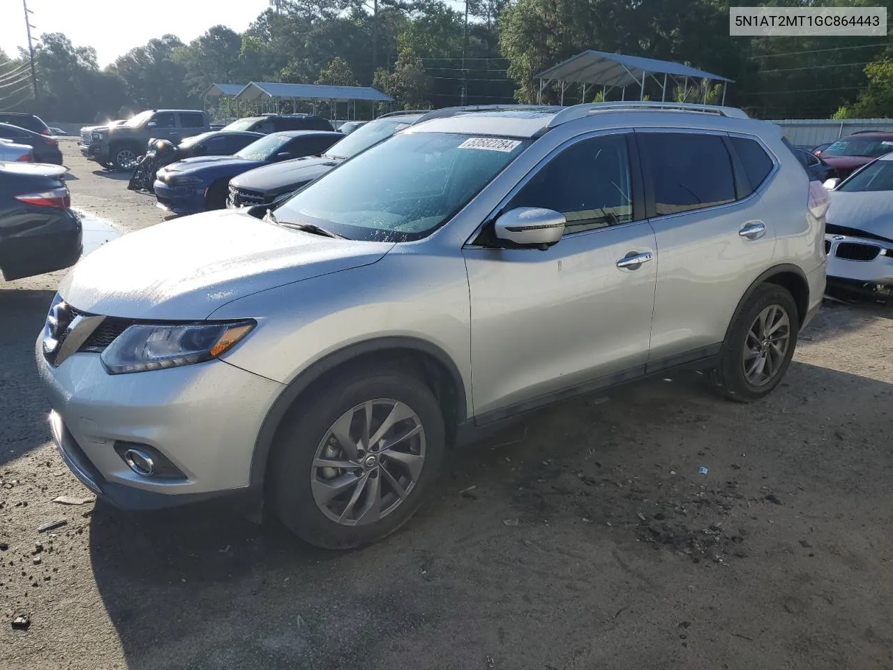 2016 Nissan Rogue S VIN: 5N1AT2MT1GC864443 Lot: 53682284