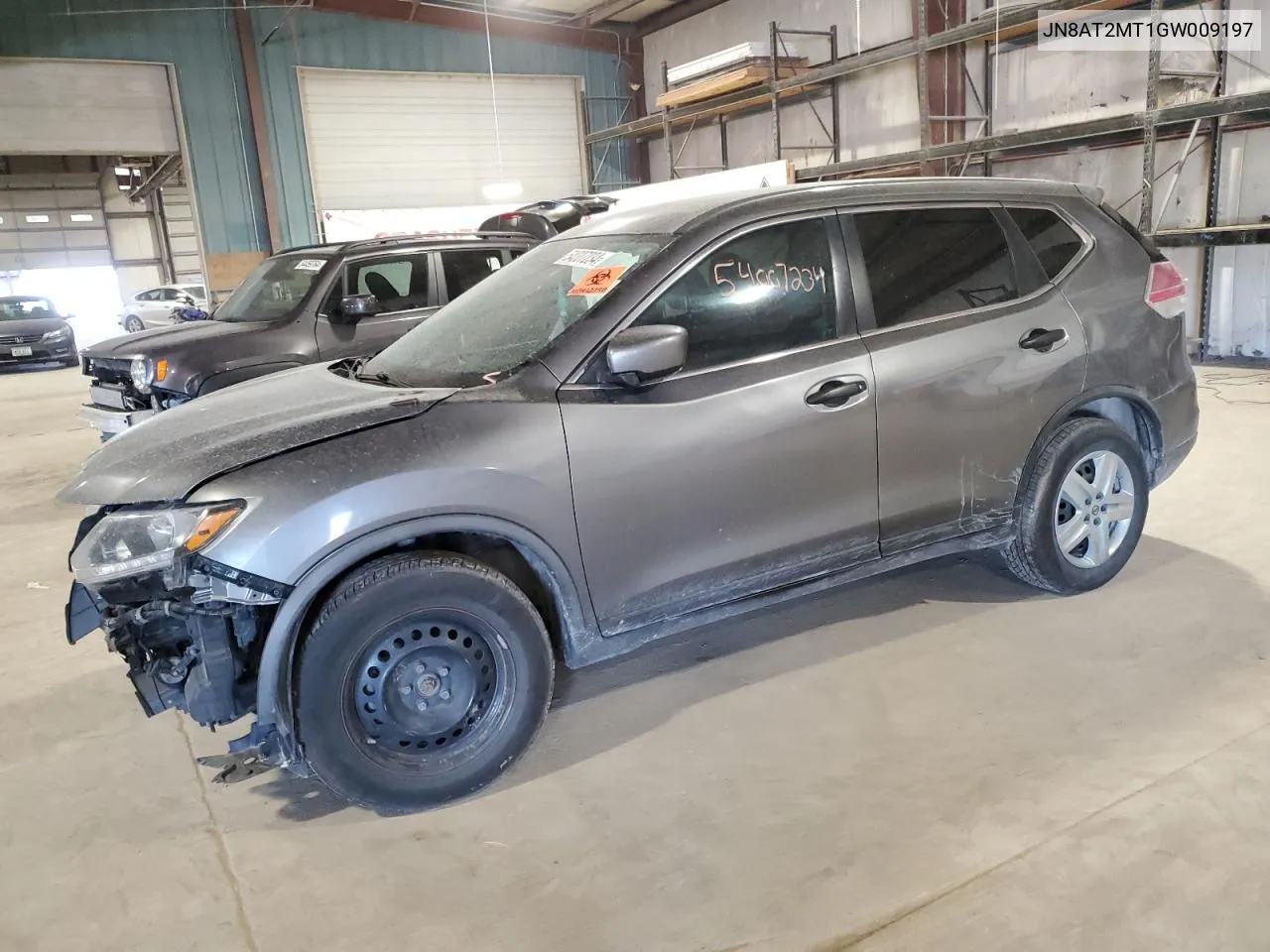 2016 Nissan Rogue S VIN: JN8AT2MT1GW009197 Lot: 54007234