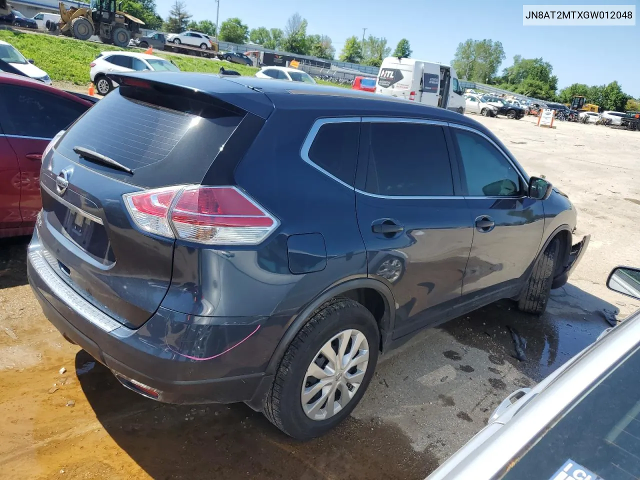 2016 Nissan Rogue S VIN: JN8AT2MTXGW012048 Lot: 54022334