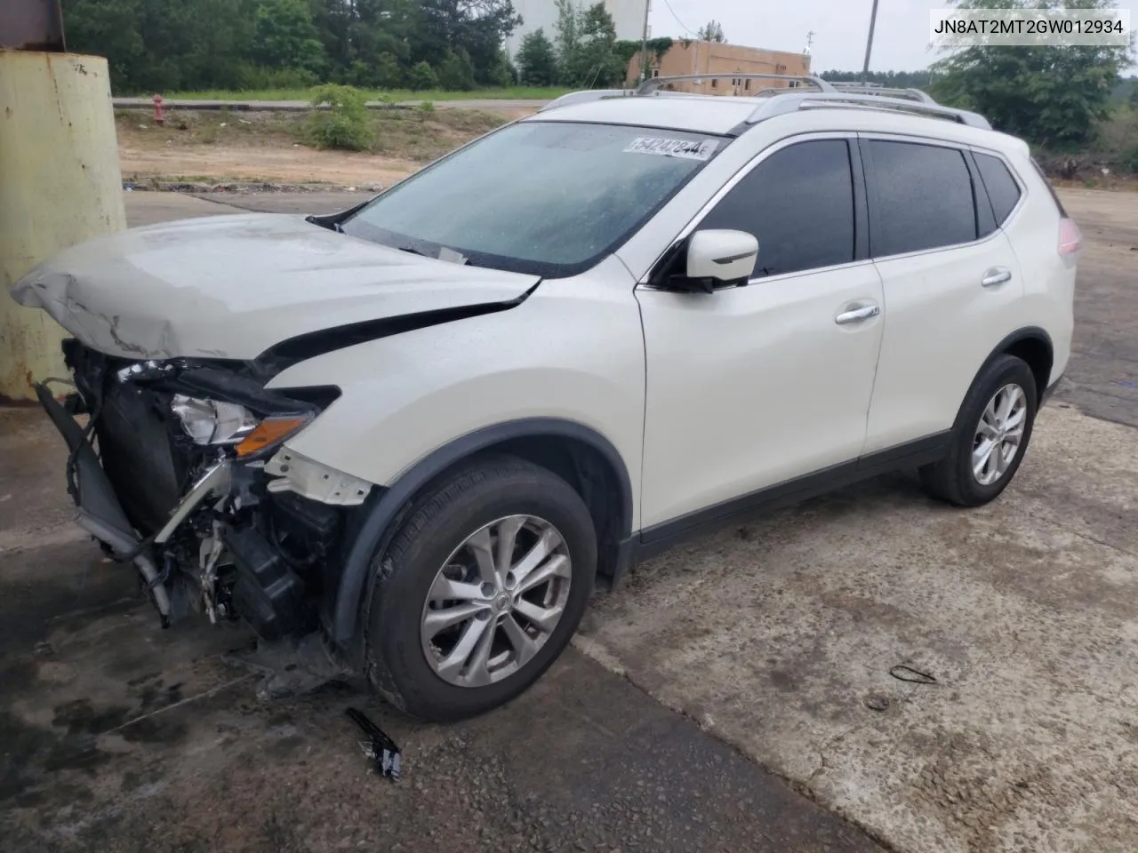 2016 Nissan Rogue S VIN: JN8AT2MT2GW012934 Lot: 54242844