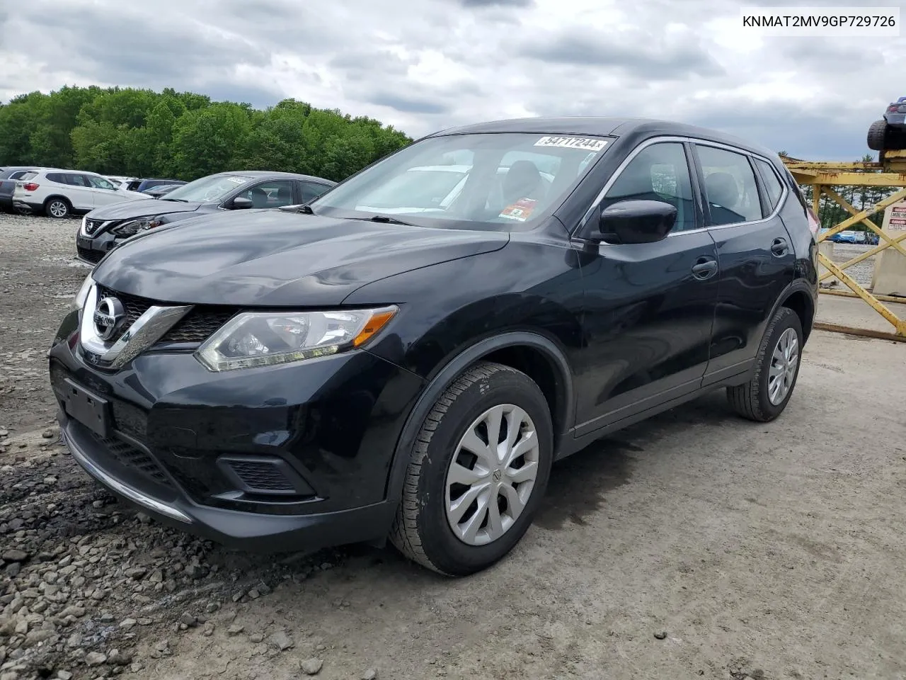 2016 Nissan Rogue S VIN: KNMAT2MV9GP729726 Lot: 54717244