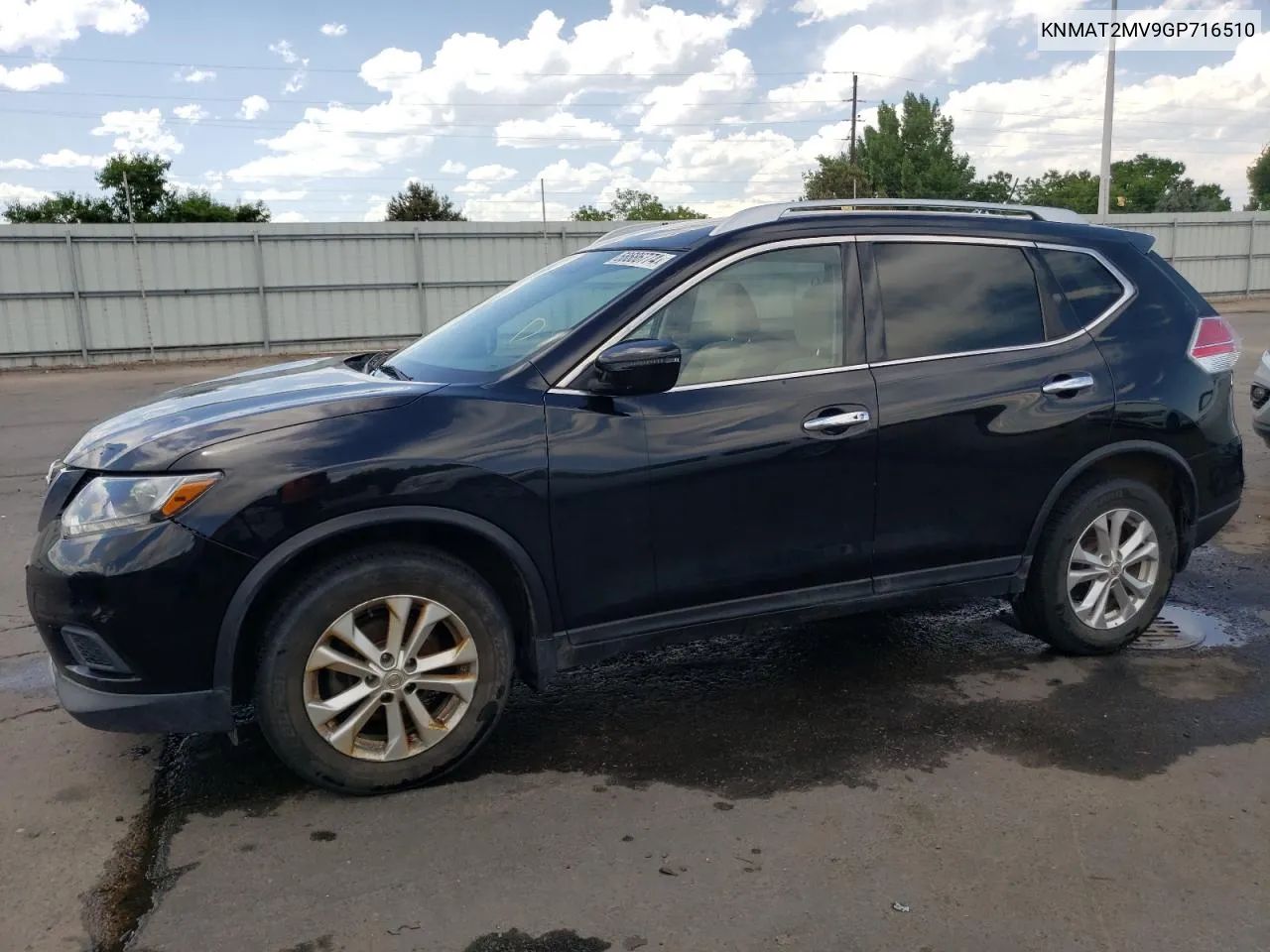 2016 Nissan Rogue S VIN: KNMAT2MV9GP716510 Lot: 58686774