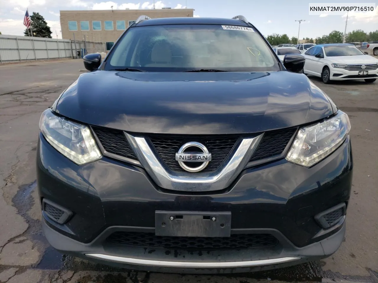 2016 Nissan Rogue S VIN: KNMAT2MV9GP716510 Lot: 58686774