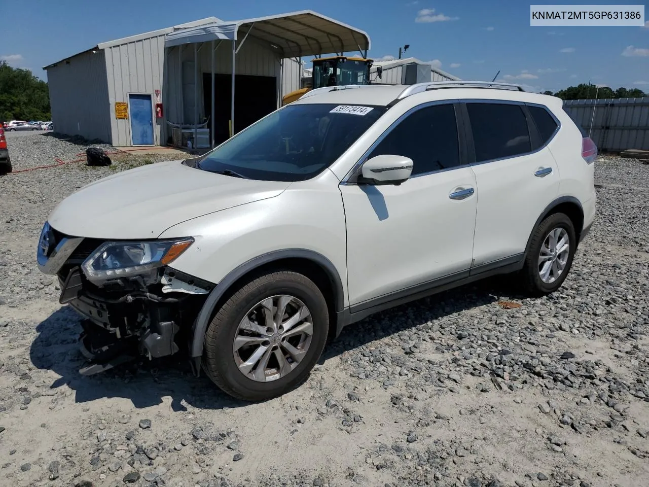 2016 Nissan Rogue S VIN: KNMAT2MT5GP631386 Lot: 59173414