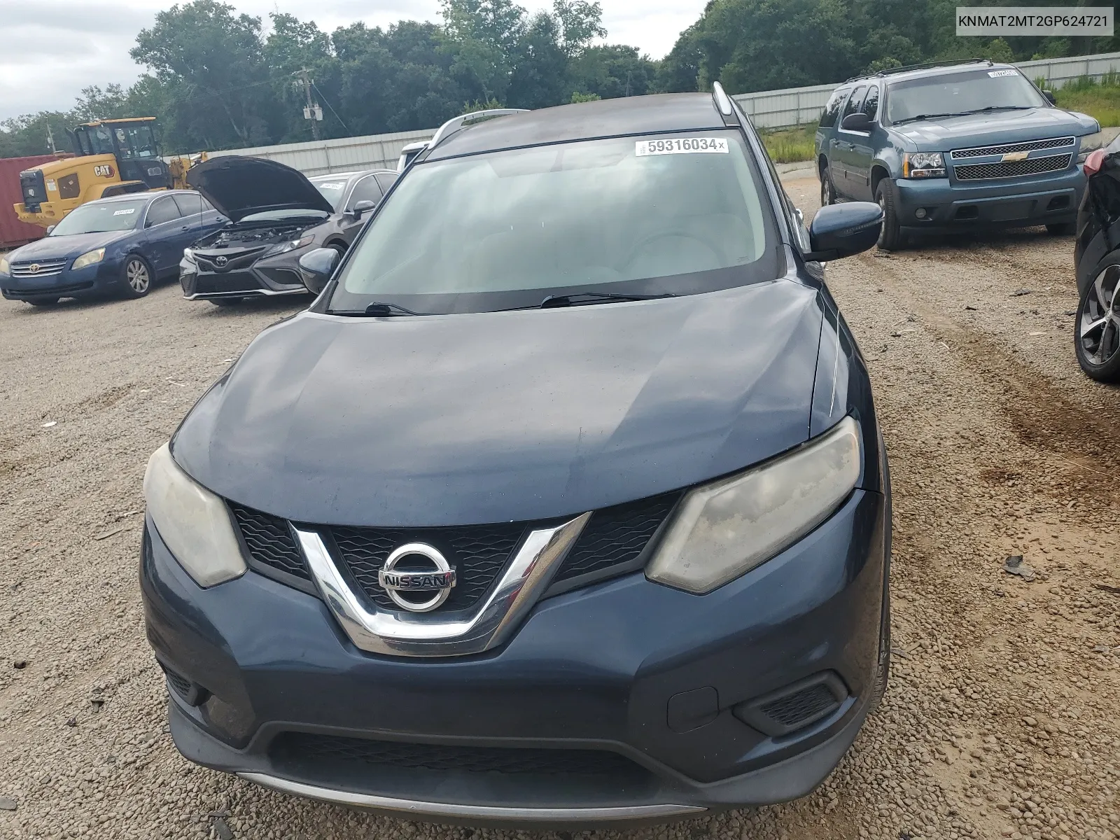 2016 Nissan Rogue S VIN: KNMAT2MT2GP624721 Lot: 59316034