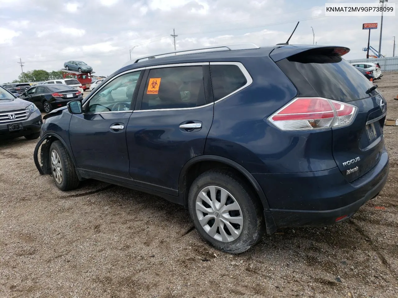 2016 Nissan Rogue S VIN: KNMAT2MV9GP738099 Lot: 59468534