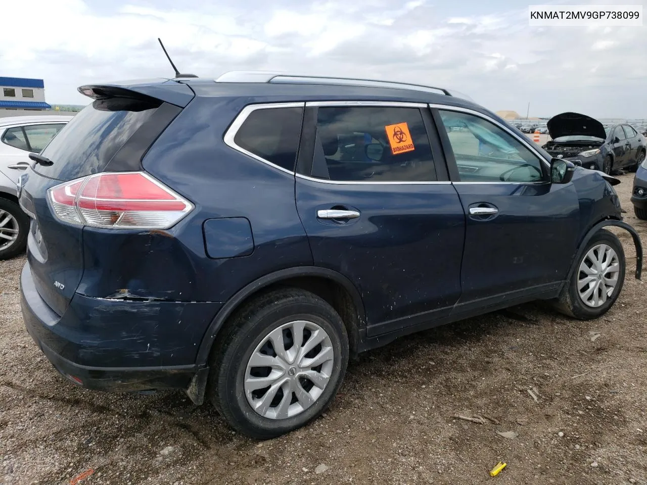 2016 Nissan Rogue S VIN: KNMAT2MV9GP738099 Lot: 59468534