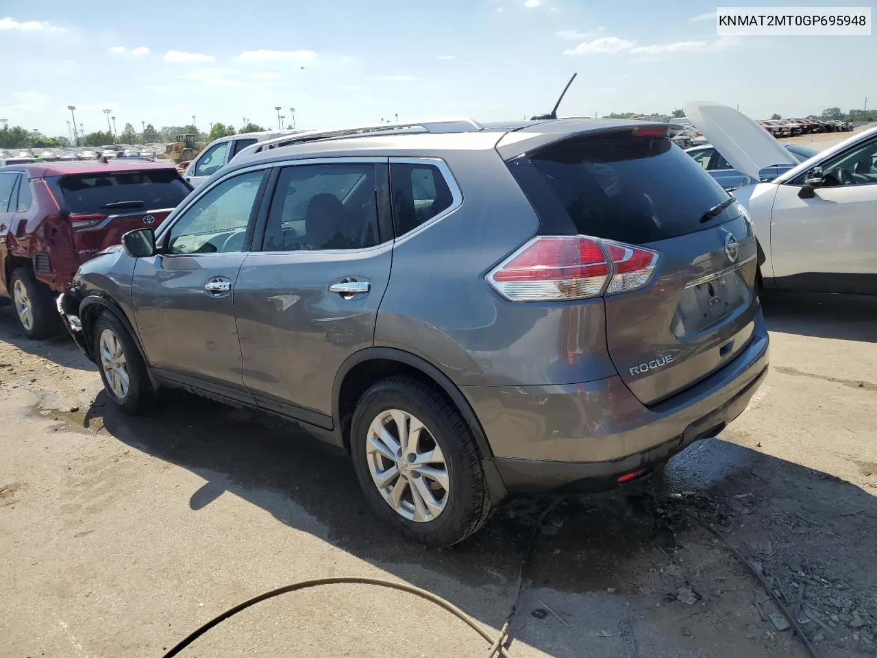 2016 Nissan Rogue S VIN: KNMAT2MT0GP695948 Lot: 59477514