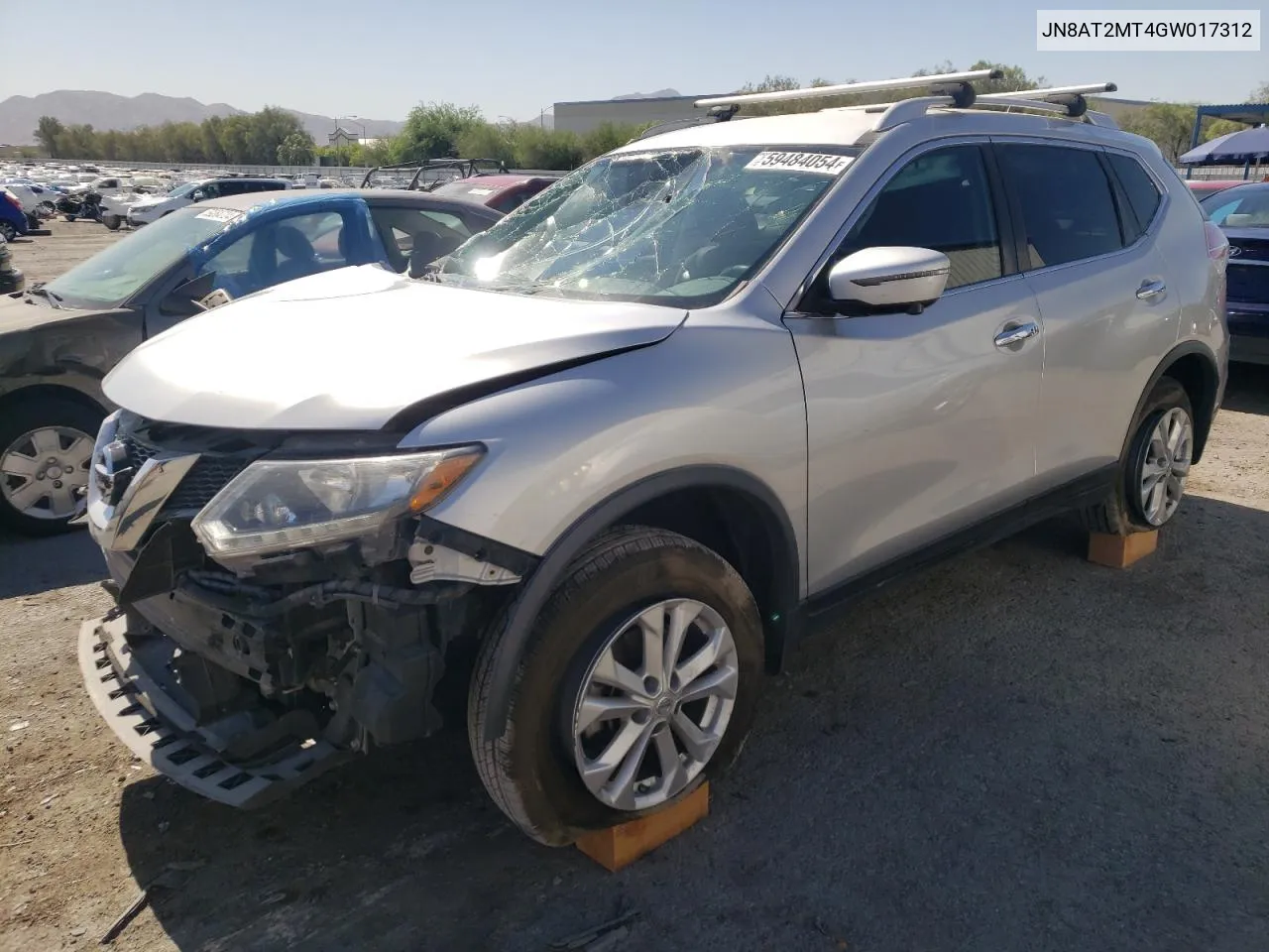 2016 Nissan Rogue S VIN: JN8AT2MT4GW017312 Lot: 59484054