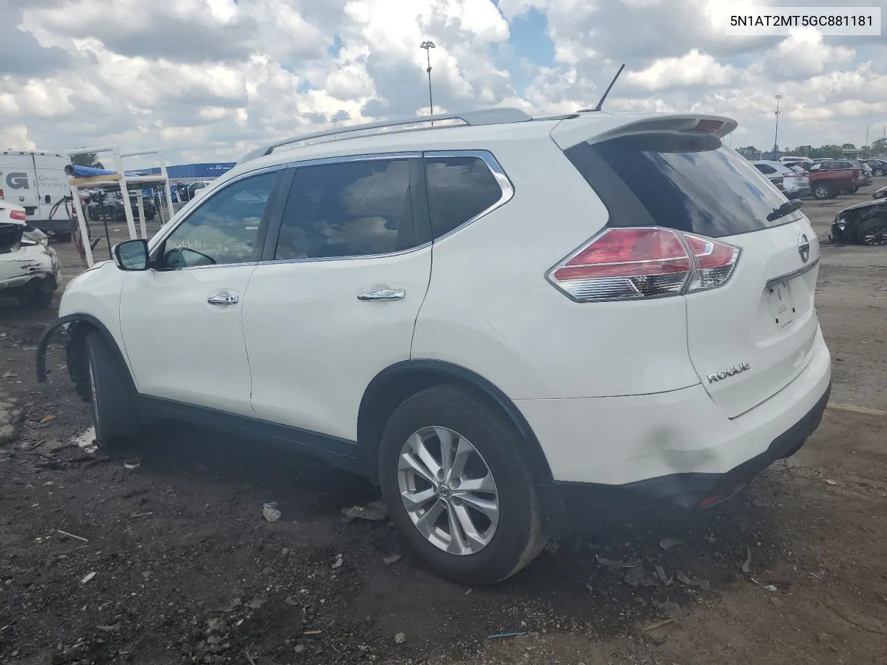 2016 Nissan Rogue S VIN: 5N1AT2MT5GC881181 Lot: 59541324