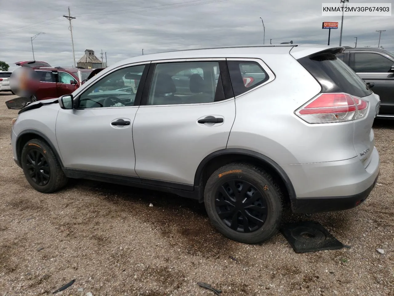 2016 Nissan Rogue S VIN: KNMAT2MV3GP674903 Lot: 59677354