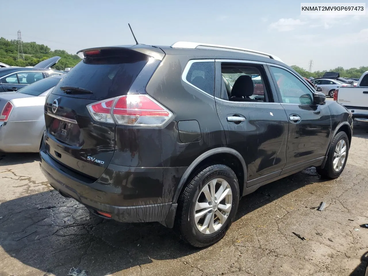 2016 Nissan Rogue S VIN: KNMAT2MV9GP697473 Lot: 59774634