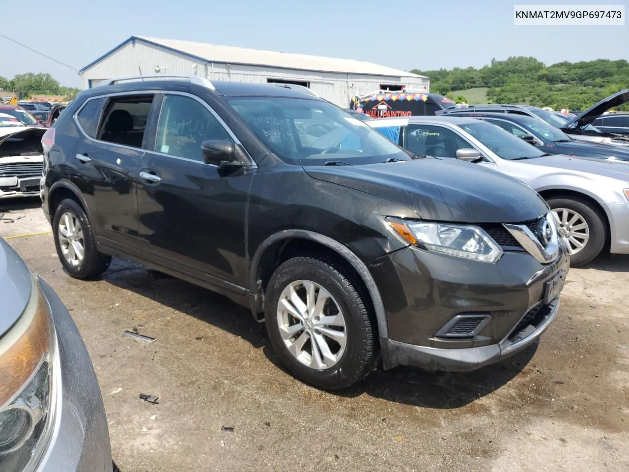 2016 Nissan Rogue S VIN: KNMAT2MV9GP697473 Lot: 59774634