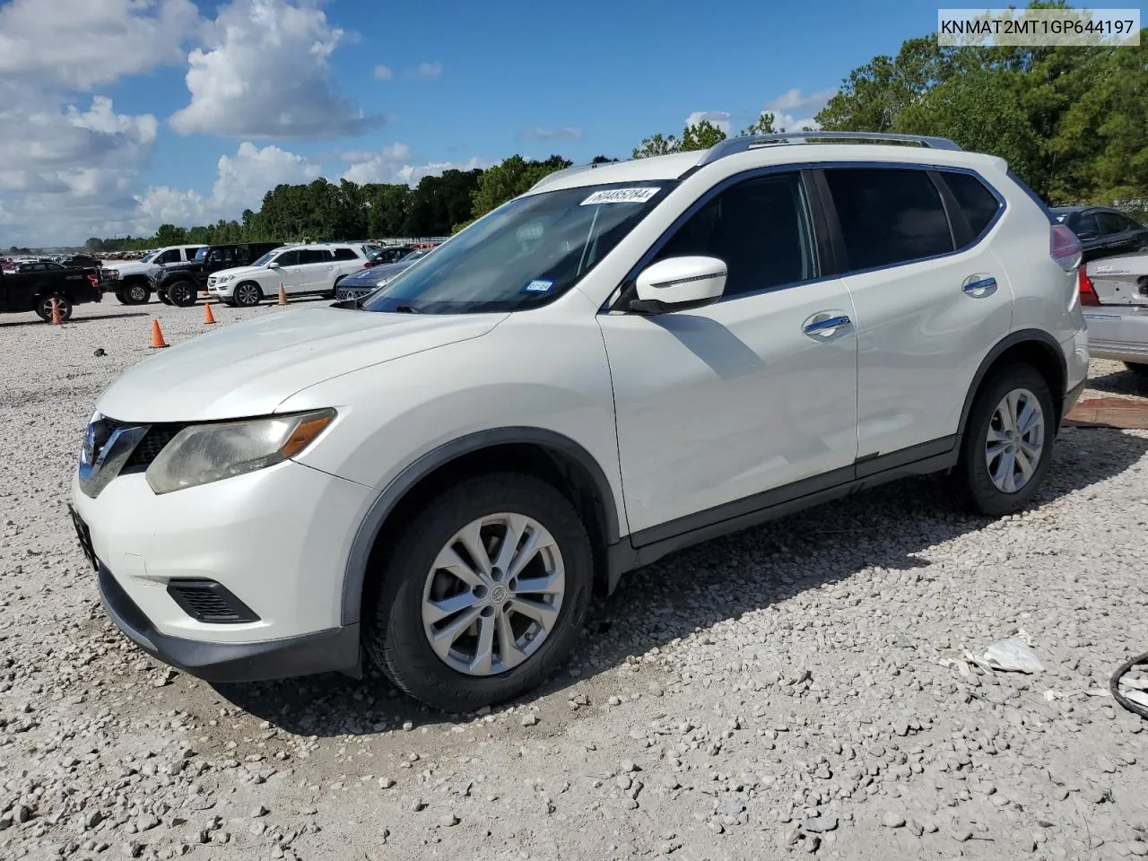 2016 Nissan Rogue S VIN: KNMAT2MT1GP644197 Lot: 60485284