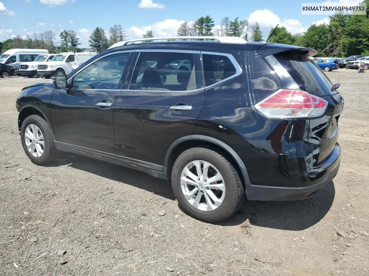 2016 Nissan Rogue S VIN: KNMAT2MV6GP649753 Lot: 60516504