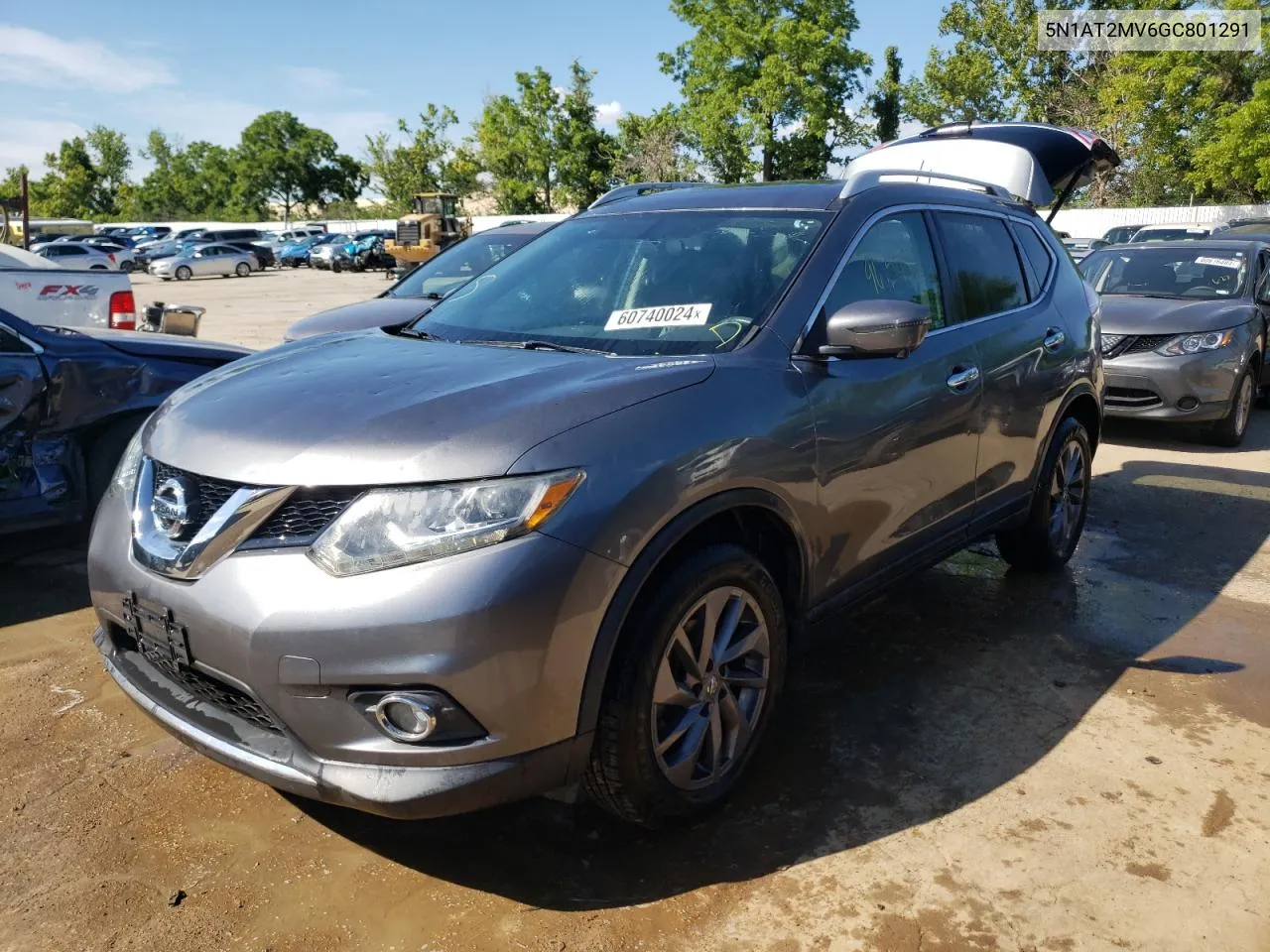 2016 Nissan Rogue S VIN: 5N1AT2MV6GC801291 Lot: 60740024