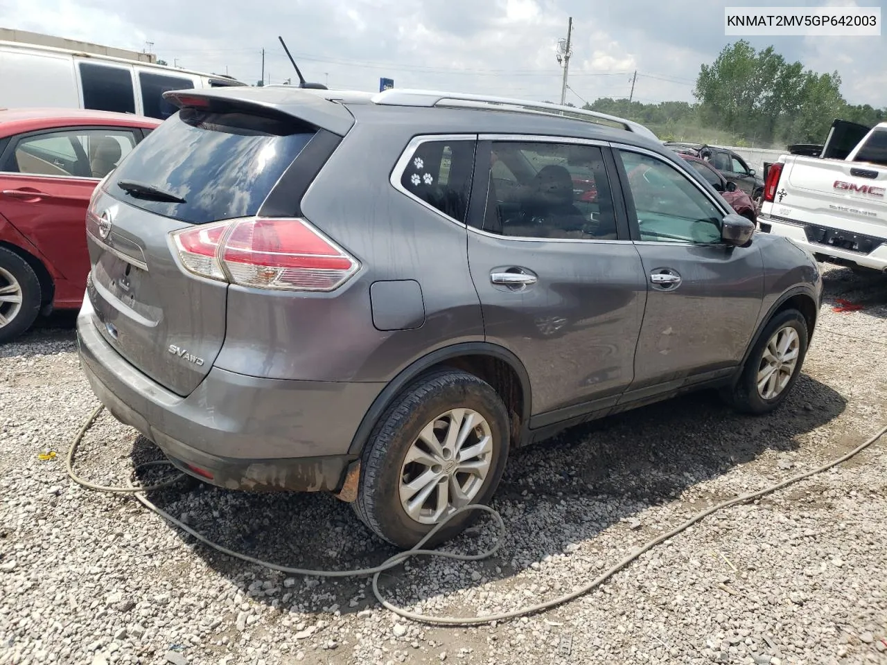 2016 Nissan Rogue S VIN: KNMAT2MV5GP642003 Lot: 60808294