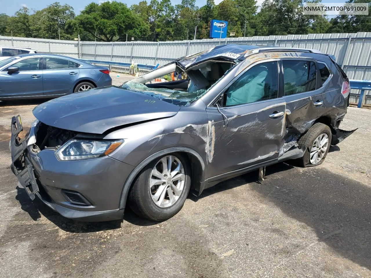 2016 Nissan Rogue S VIN: KNMAT2MT0GP691009 Lot: 61087334