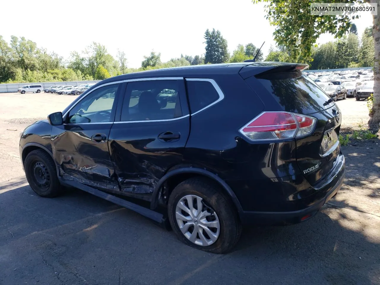 2016 Nissan Rogue S VIN: KNMAT2MV7GP680591 Lot: 61658004