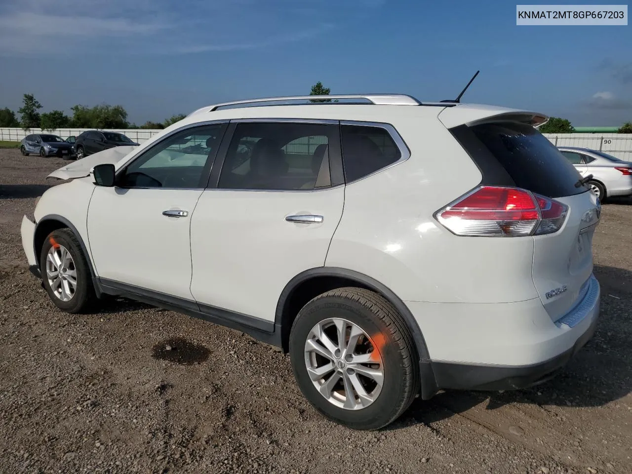 2016 Nissan Rogue S VIN: KNMAT2MT8GP667203 Lot: 61748054