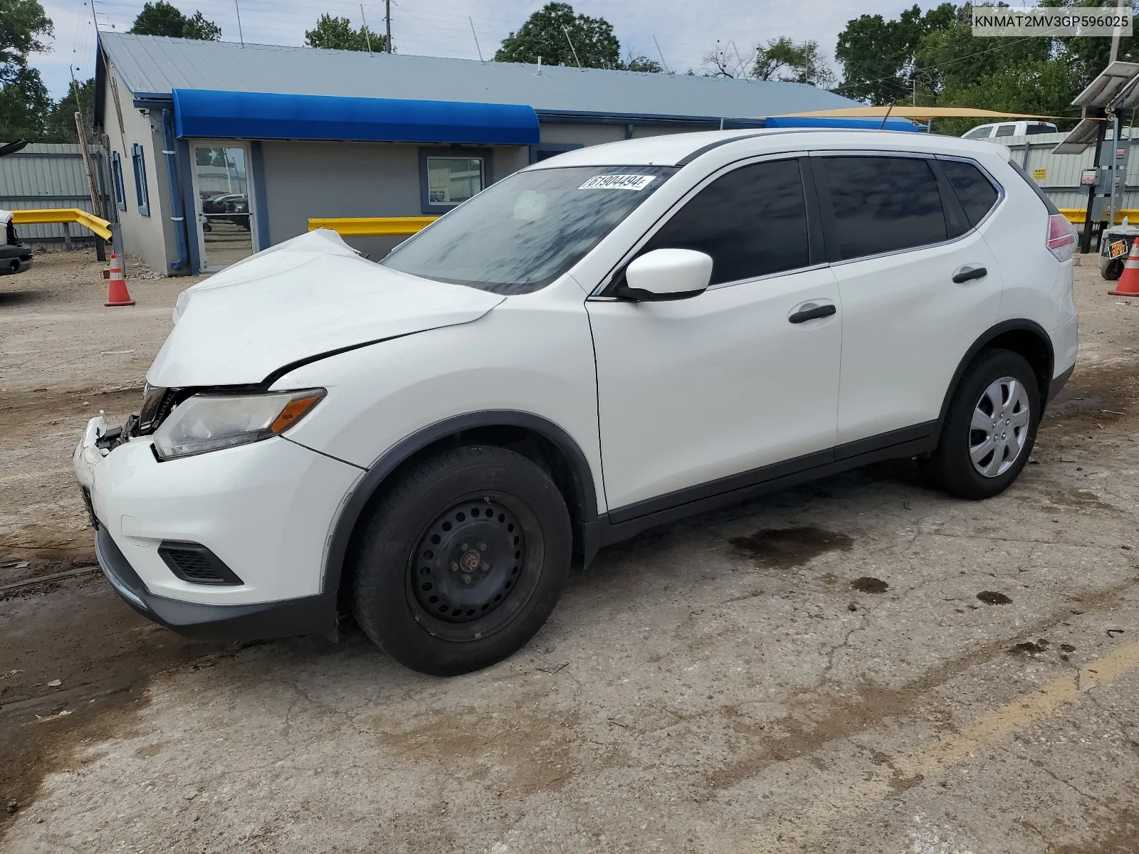 2016 Nissan Rogue S VIN: KNMAT2MV3GP596025 Lot: 61904494