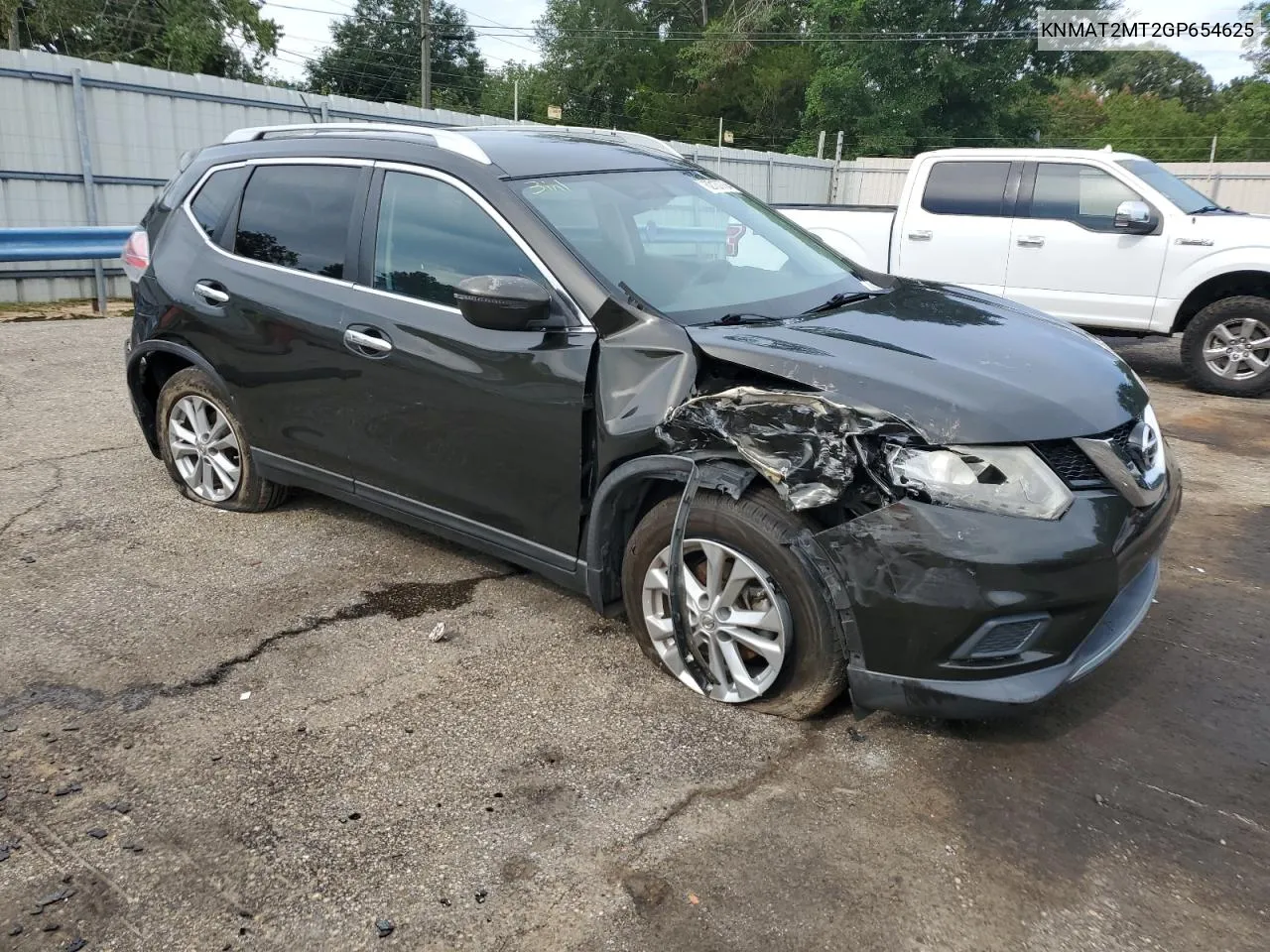 2016 Nissan Rogue S VIN: KNMAT2MT2GP654625 Lot: 62137704