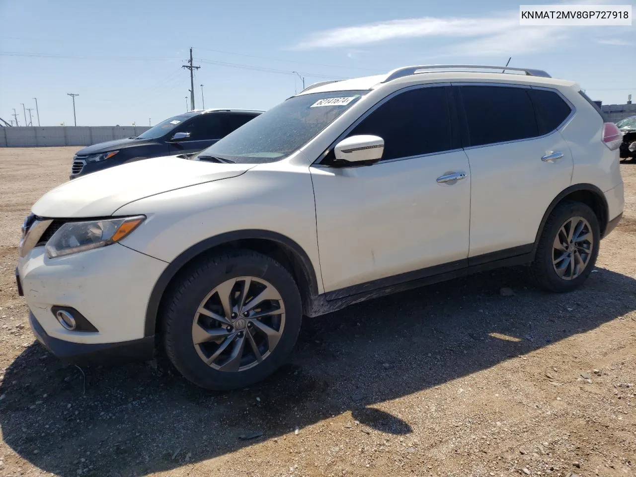 2016 Nissan Rogue S VIN: KNMAT2MV8GP727918 Lot: 62141674