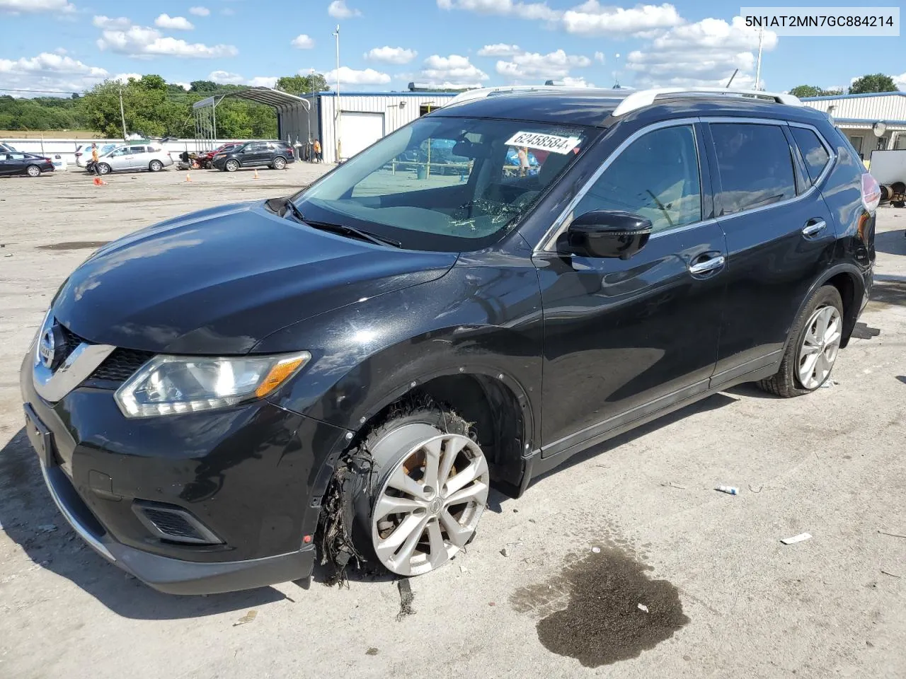 2016 Nissan Rogue S VIN: 5N1AT2MN7GC884214 Lot: 62458584