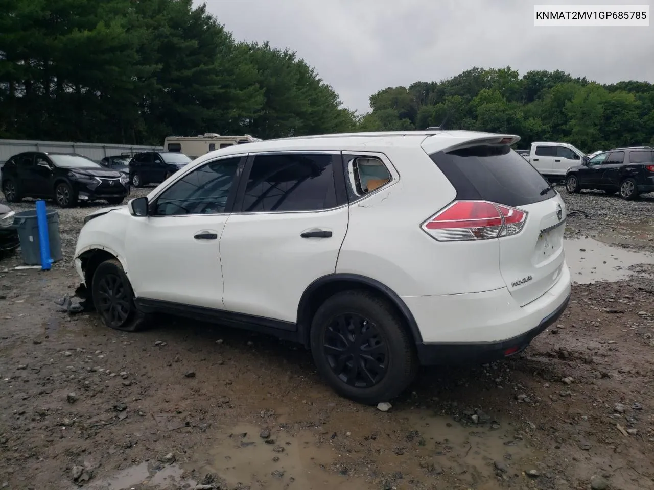 2016 Nissan Rogue S VIN: KNMAT2MV1GP685785 Lot: 63034744