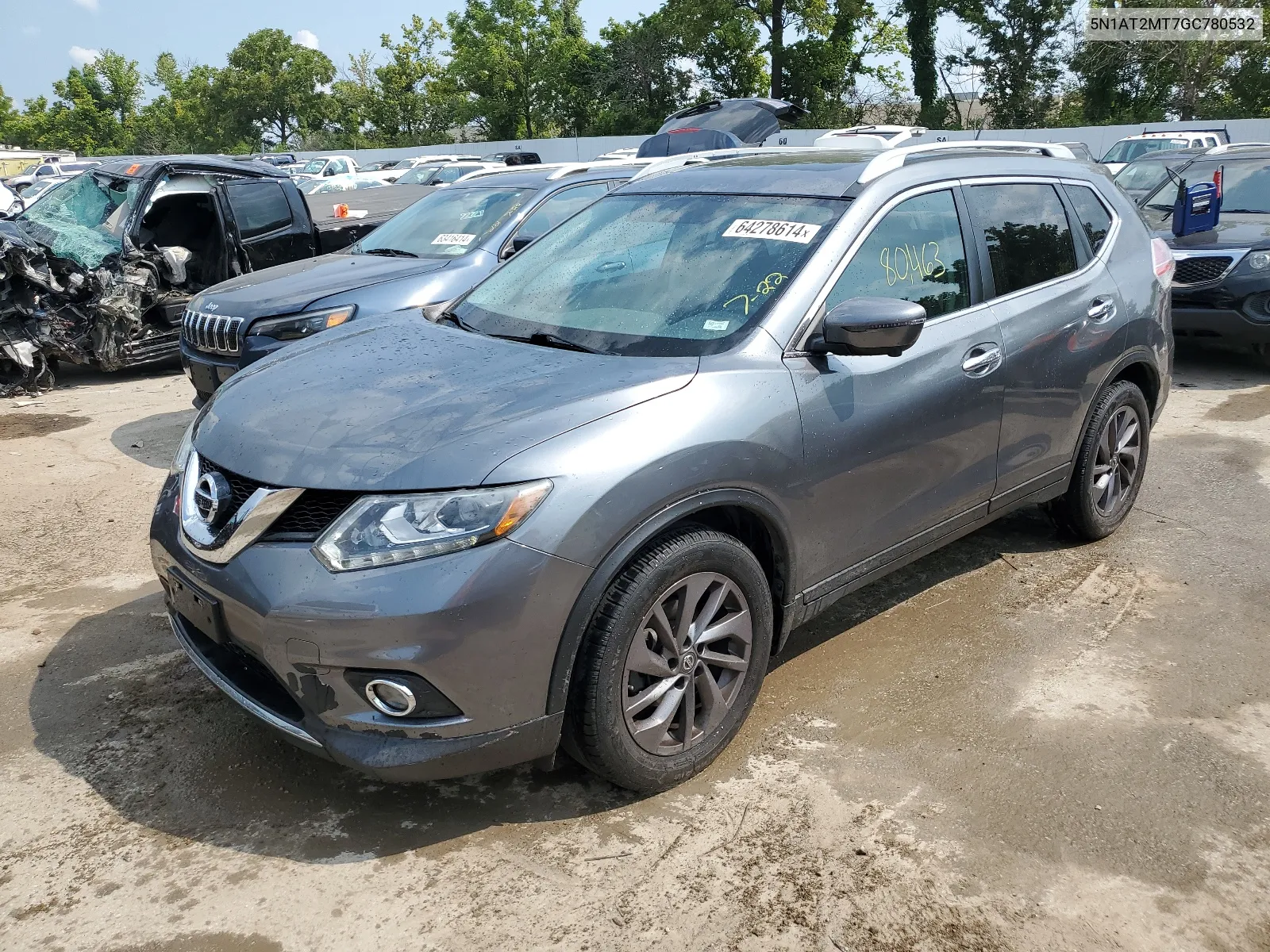 2016 Nissan Rogue S VIN: 5N1AT2MT7GC780532 Lot: 64278614