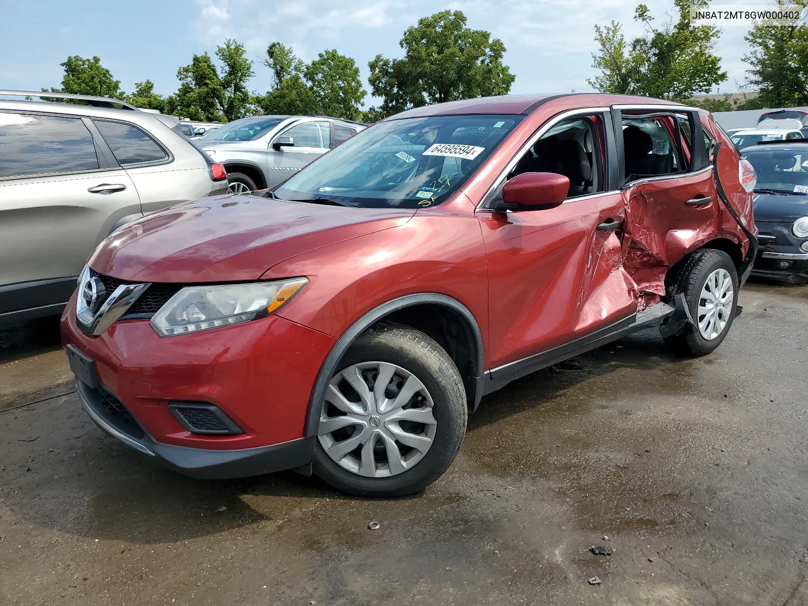 2016 Nissan Rogue S VIN: JN8AT2MT8GW000402 Lot: 64595594