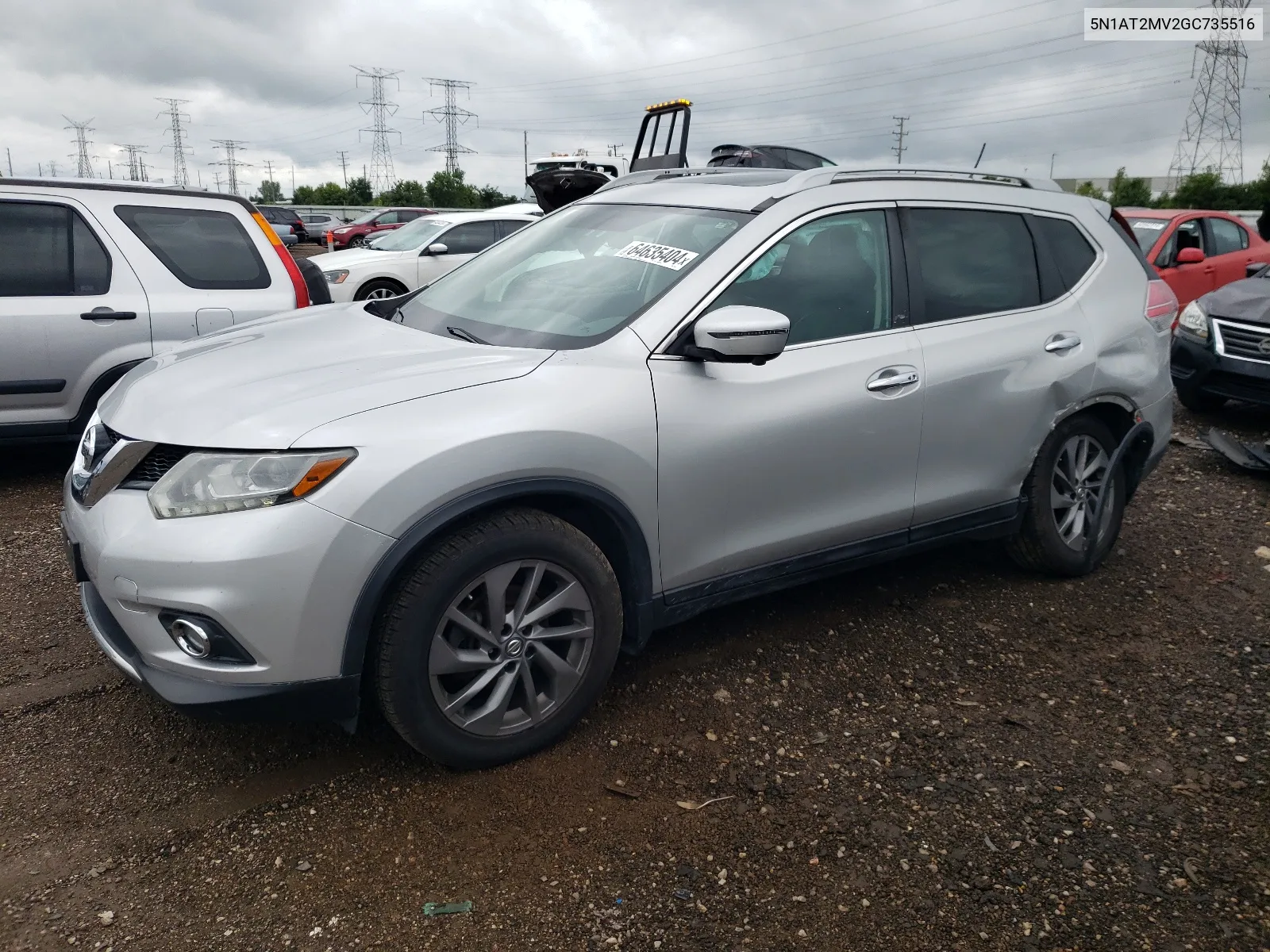 2016 Nissan Rogue S VIN: 5N1AT2MV2GC735516 Lot: 64635404