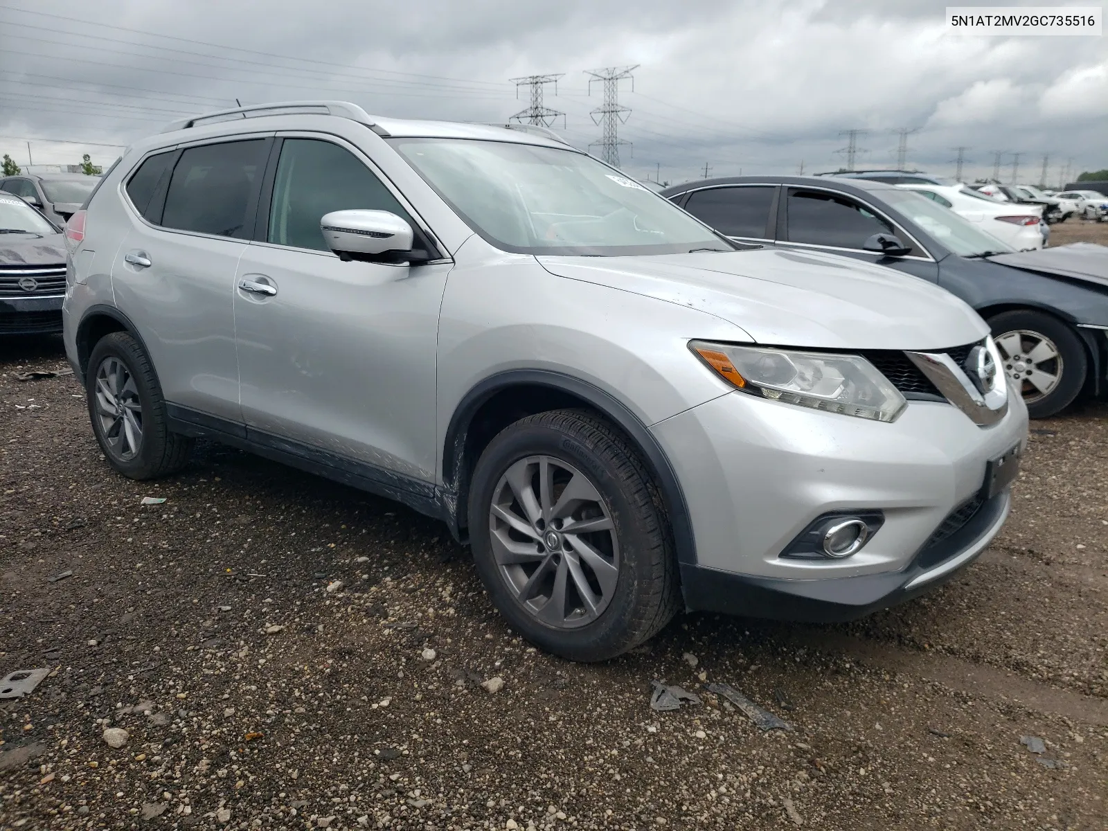 2016 Nissan Rogue S VIN: 5N1AT2MV2GC735516 Lot: 64635404