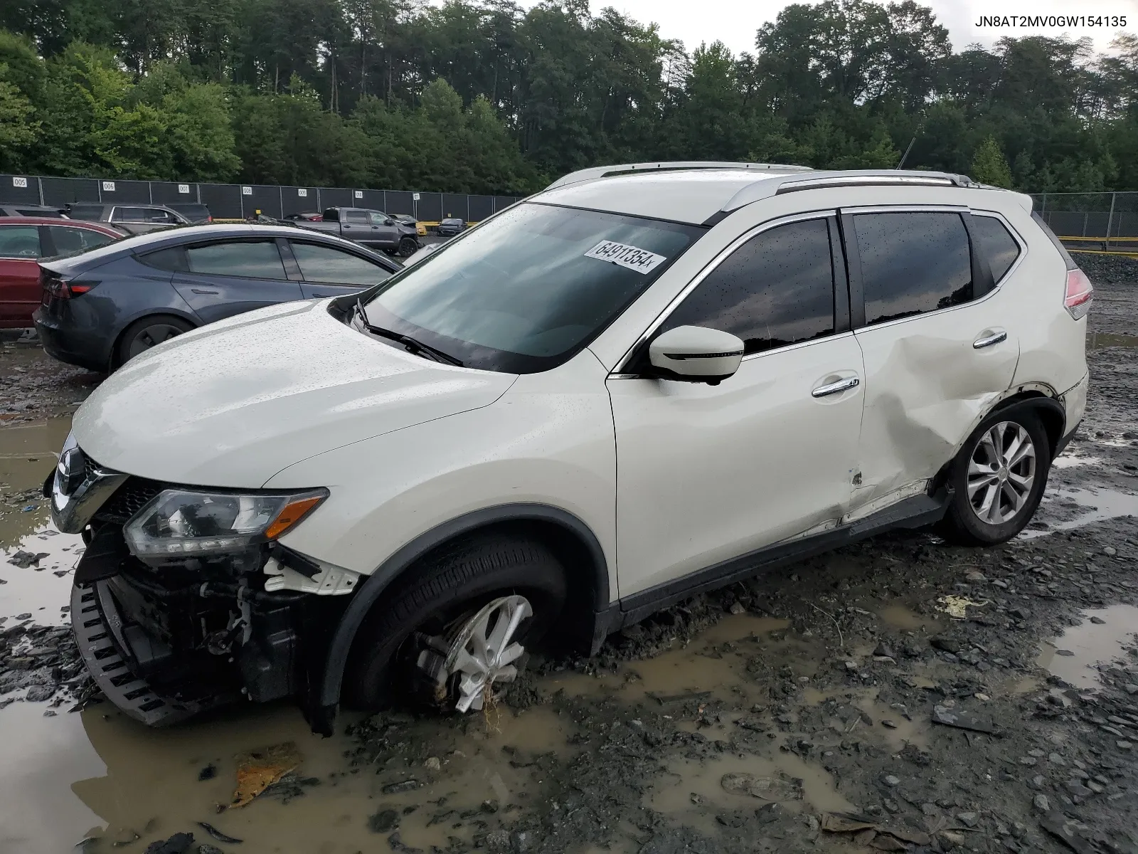 2016 Nissan Rogue S VIN: JN8AT2MV0GW154135 Lot: 64911354