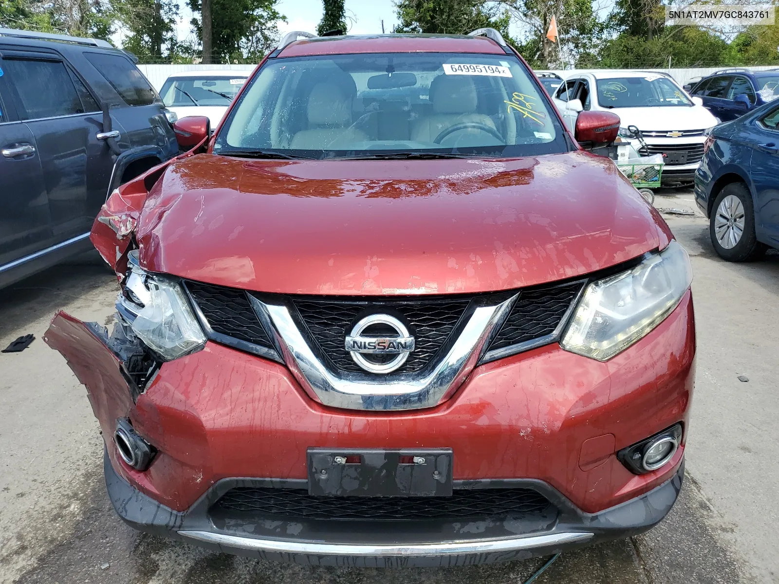 5N1AT2MV7GC843761 2016 Nissan Rogue S