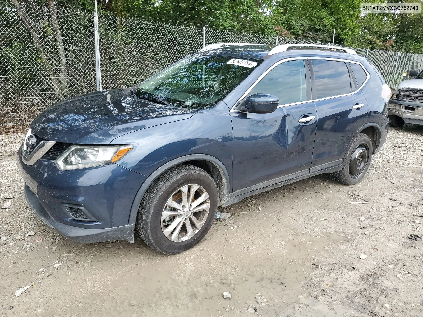 2016 Nissan Rogue S VIN: 5N1AT2MVXGC762740 Lot: 65547354