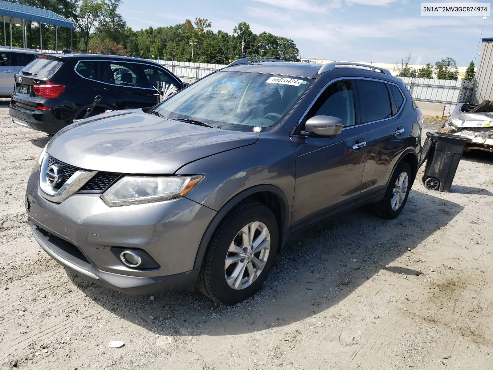 2016 Nissan Rogue S VIN: 5N1AT2MV3GC874974 Lot: 65655424