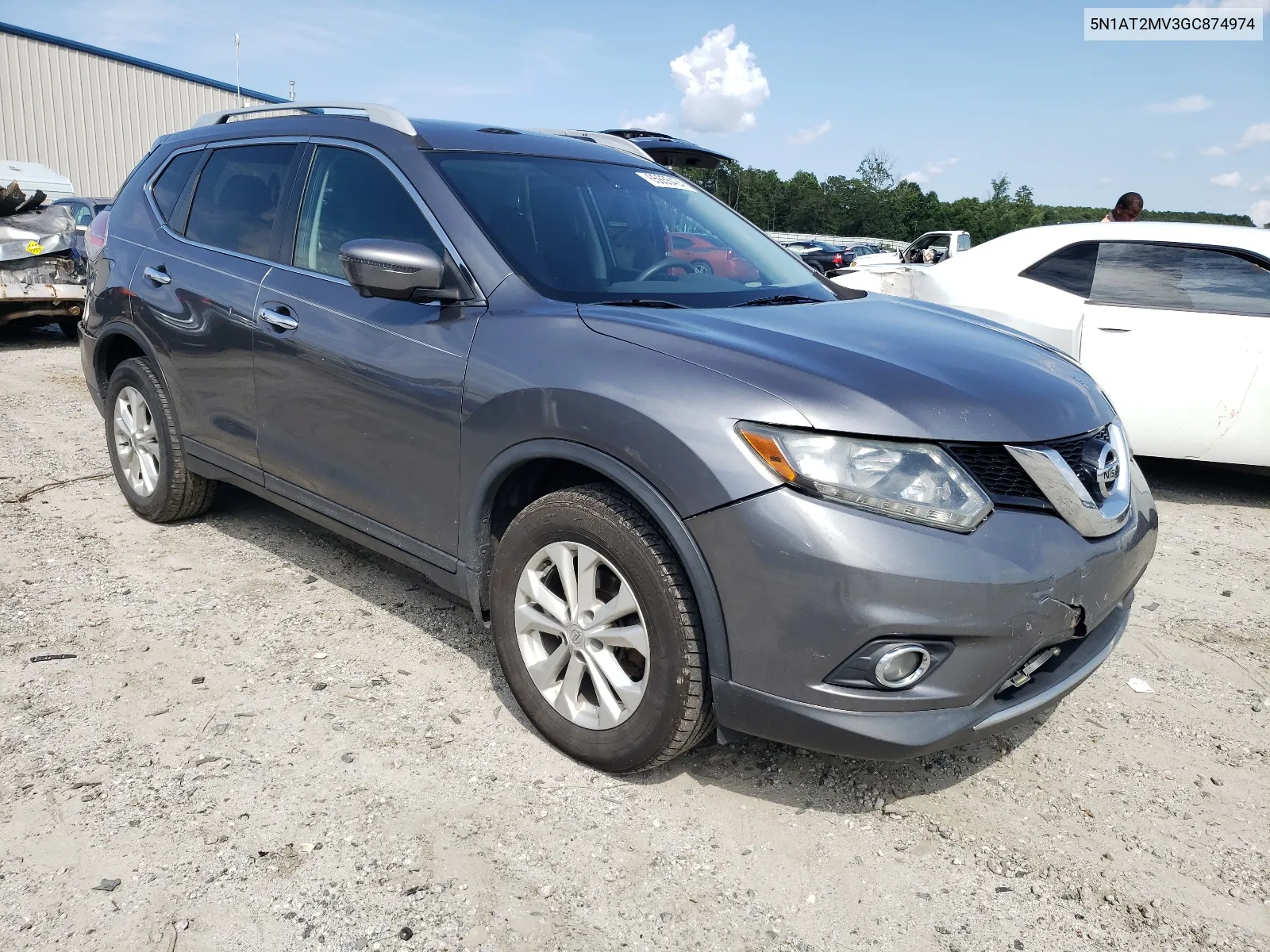 2016 Nissan Rogue S VIN: 5N1AT2MV3GC874974 Lot: 65655424