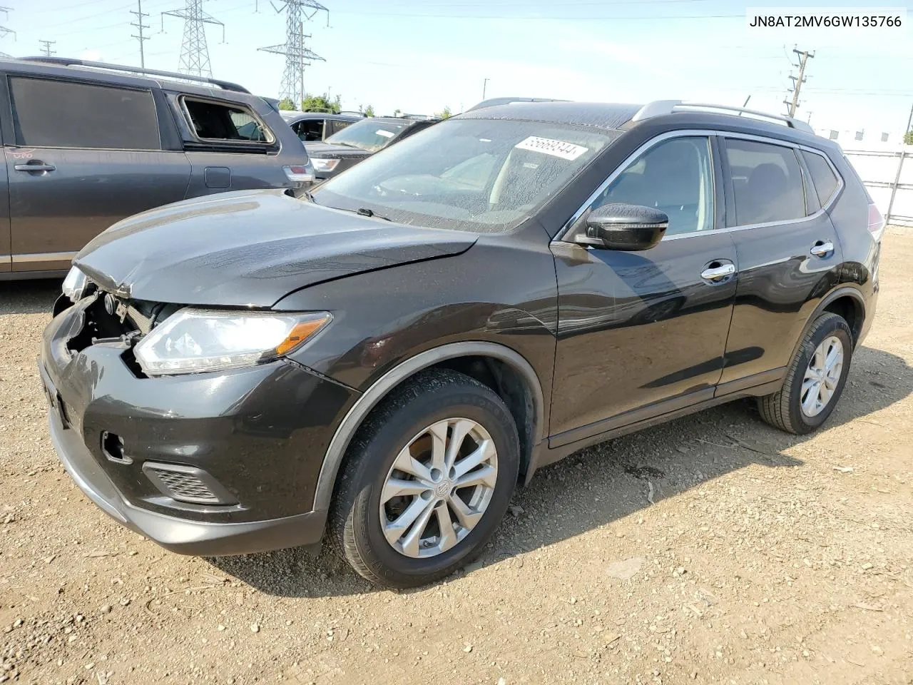 2016 Nissan Rogue S VIN: JN8AT2MV6GW135766 Lot: 65669344