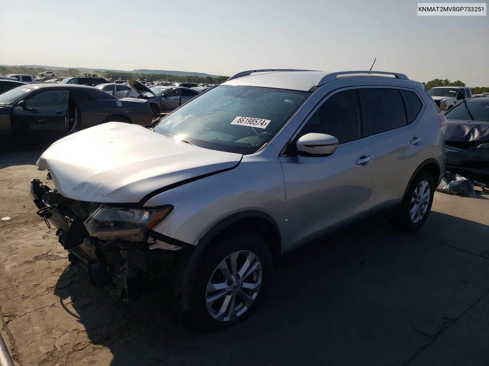 2016 Nissan Rogue S VIN: KNMAT2MV8GP733251 Lot: 66198574