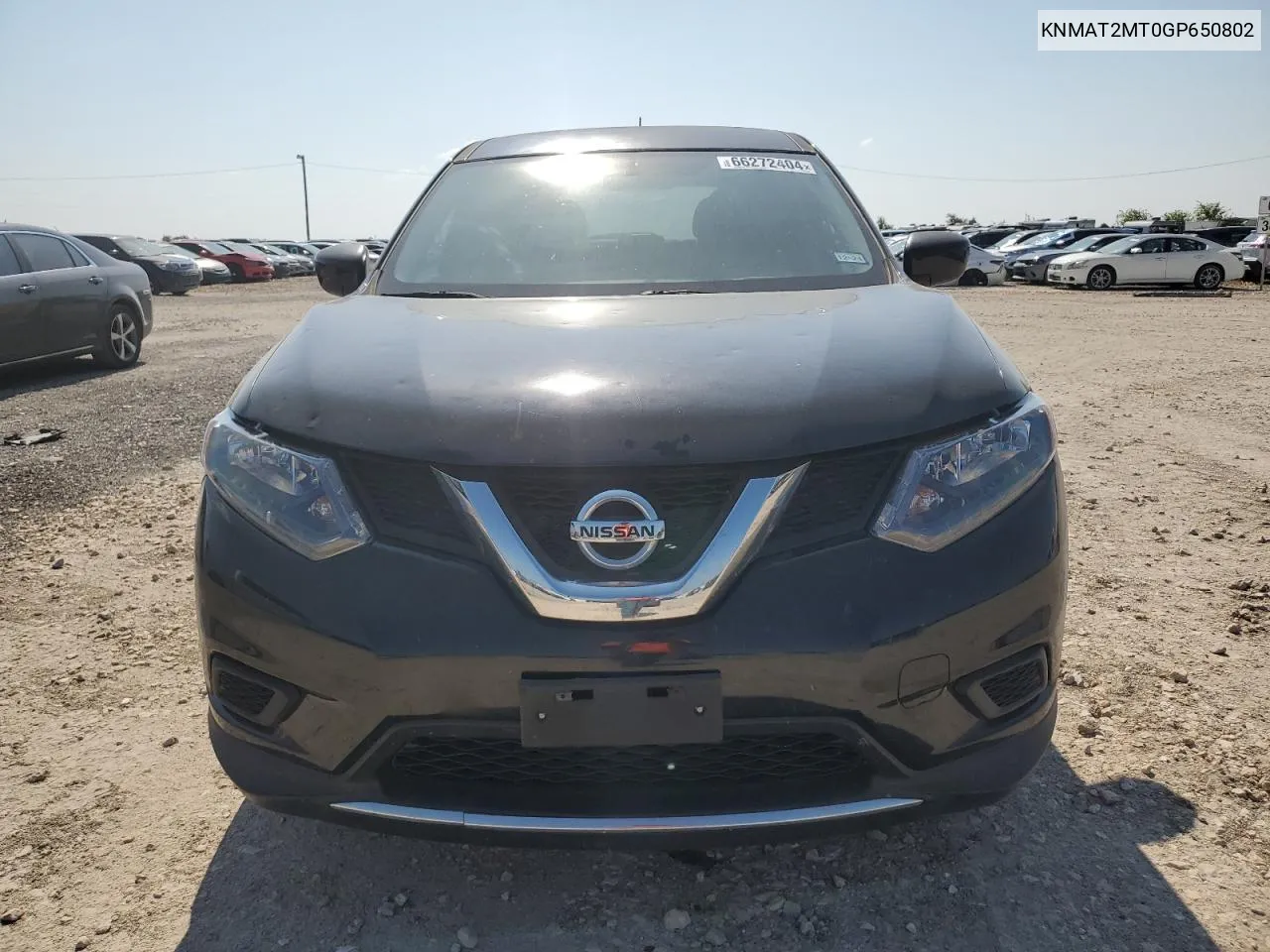 2016 Nissan Rogue S VIN: KNMAT2MT0GP650802 Lot: 66272404