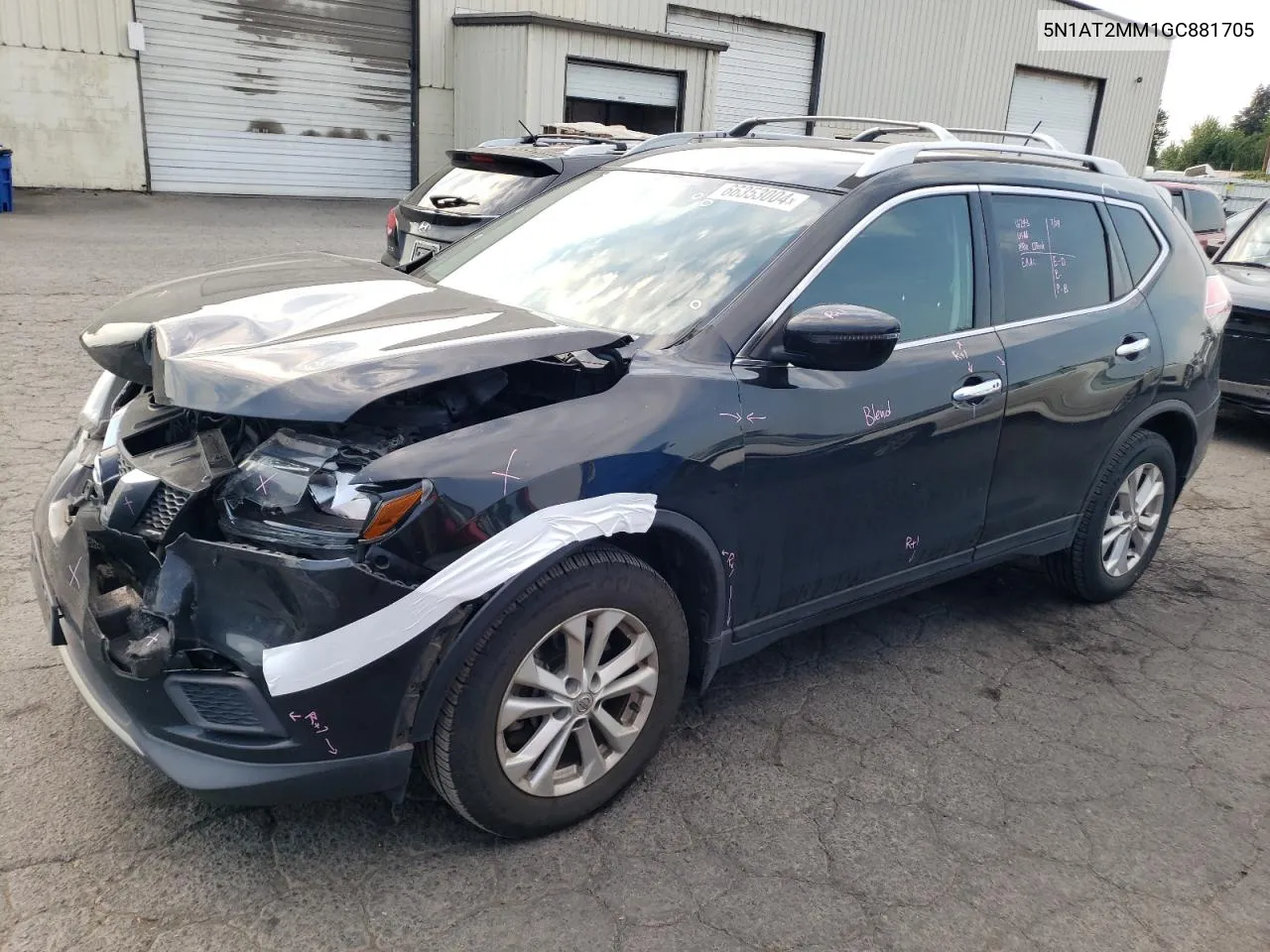 2016 Nissan Rogue S VIN: 5N1AT2MM1GC881705 Lot: 66353004