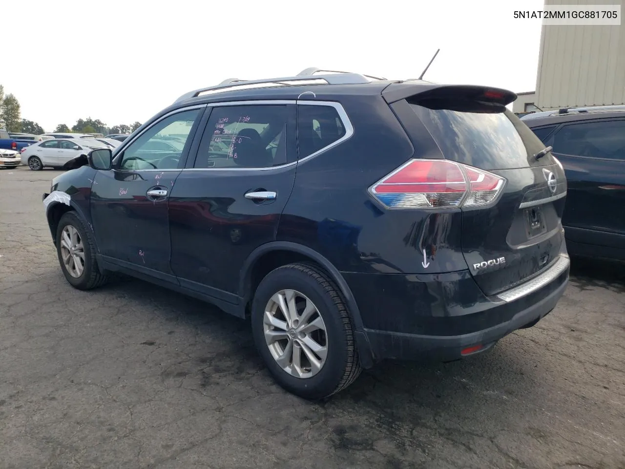 2016 Nissan Rogue S VIN: 5N1AT2MM1GC881705 Lot: 66353004